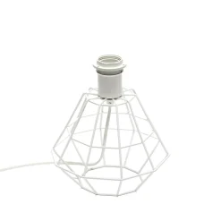 Tischleuchte Weiß 34 cm E27 Stoff Metall