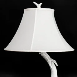 Tischleuchte Weiß Geweih Optik