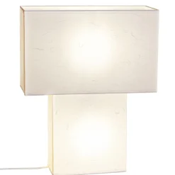 Tischleuchte Weiß Papier Metall 40 cm hoch 2x E27