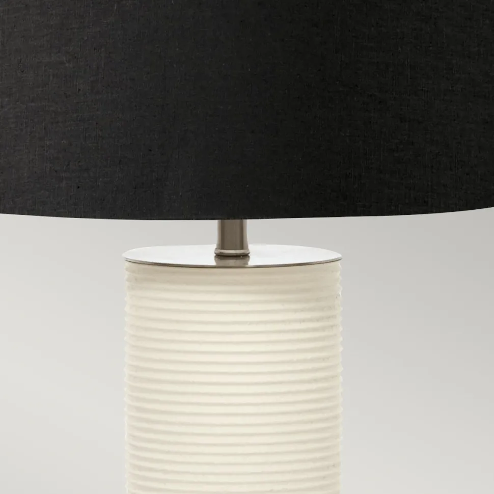 Tischleuchte Weiß Schwarz E27 65 cm Klassisch Wohnzimmer