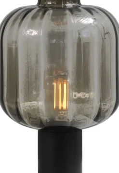 Tischleuchte Wohnzimmer Schwarz Glas Metall 41 cm ELYA