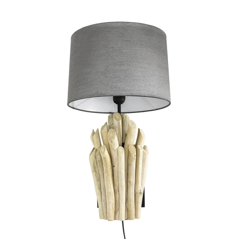 Treibholz Wandleuchte Stoffschirm Handarbeit Wohnzimmer