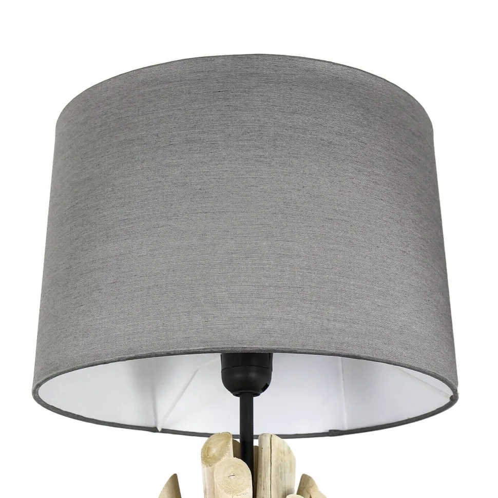 Treibholz Wandleuchte Stoffschirm Handarbeit Wohnzimmer