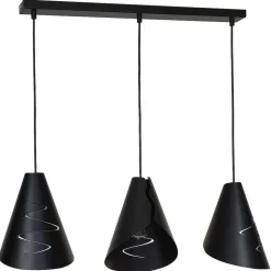 Trendy Hängeleuchte ALANA in Schwarz 3-flmg