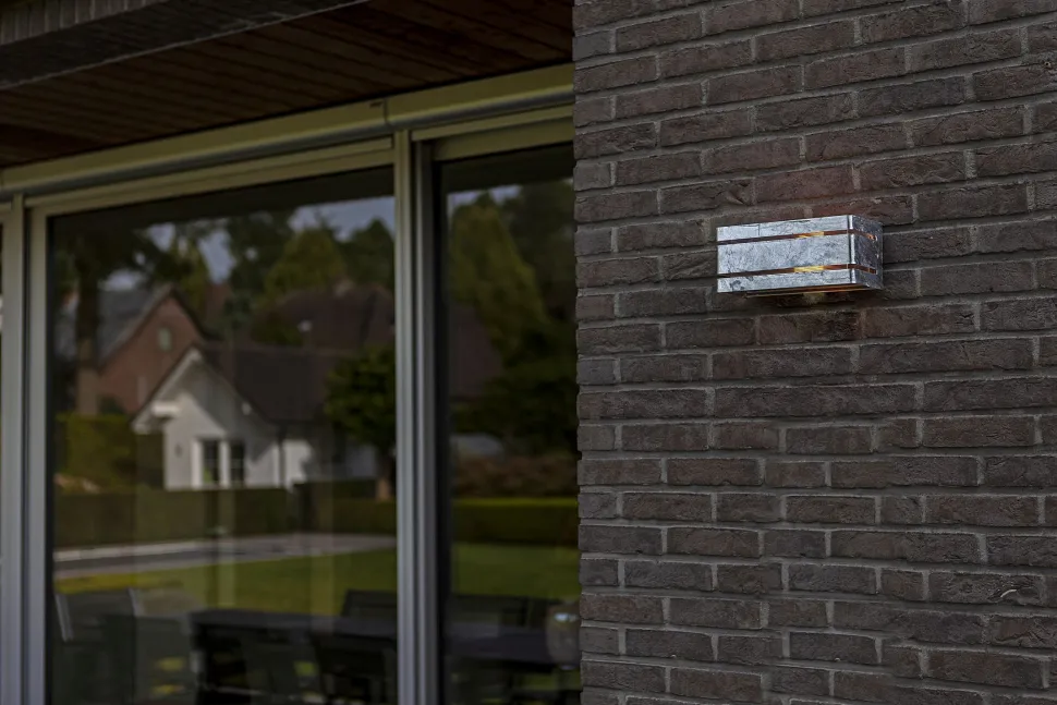 Up Down Außenleuchte Metall in Zink 25 cm IP54 GU10