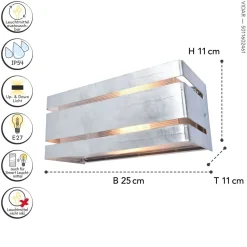 Up Down Außenleuchte Metall in Zink 25 cm IP54 GU10