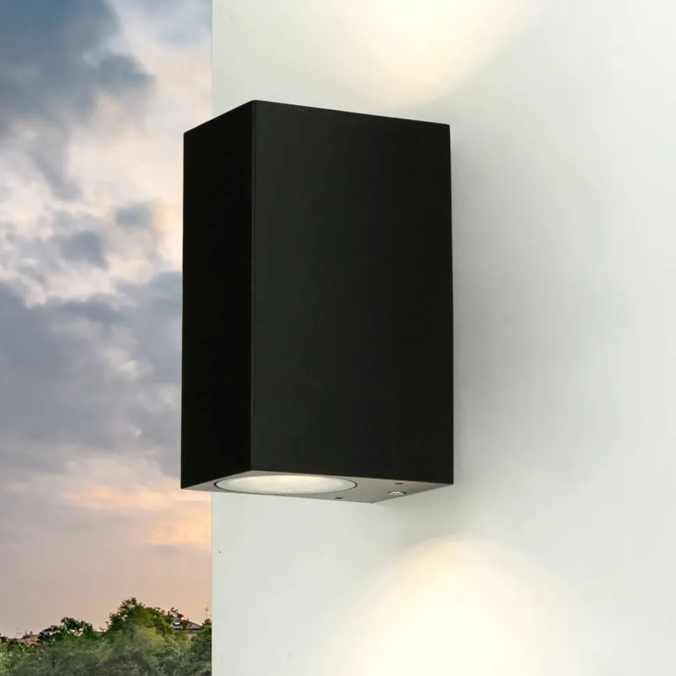 Up Down Leuchte Außen Wandlampe Strahler Schwarz Antik AALBORG Außenwandleuchte