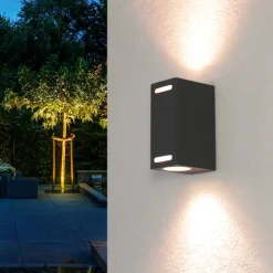 Up Down Wandlampe AALBORG Aluminium eckig IP44 Haus