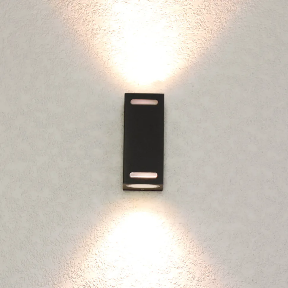 Up Down Wandlampe AALBORG Aluminium eckig IP44 Haus