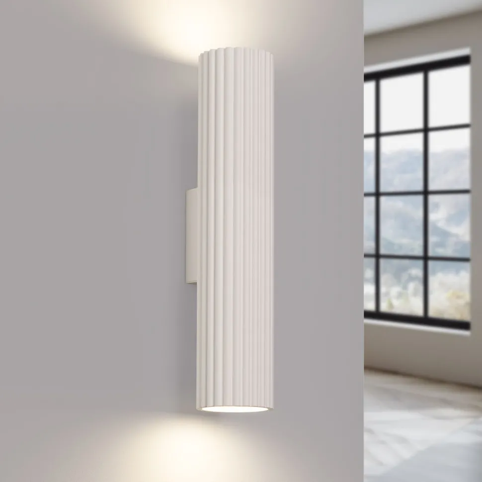 Up Down Wandlampe H: 30 cm Creme GU10 2-flammig länglich