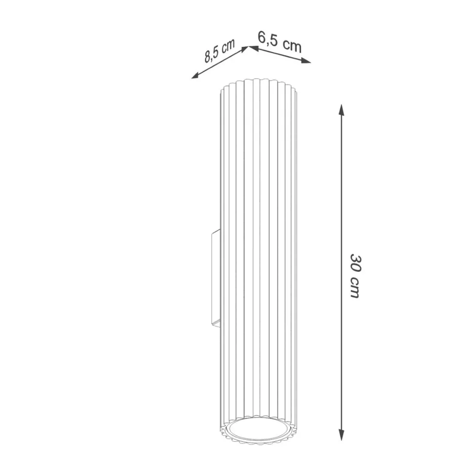 Up Down Wandlampe H: 30 cm Creme GU10 2-flammig länglich