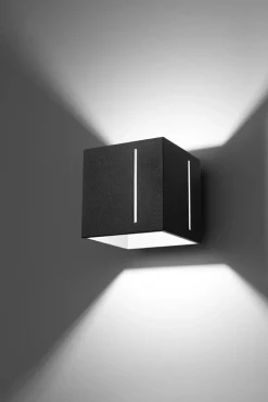 Up Down Wandlampe Schwarz B:10cm eckig Aluminium