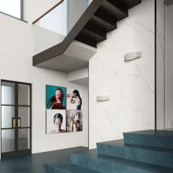 Up Down Wandleuchte Grau 40 cm halbrund E27 Keramik