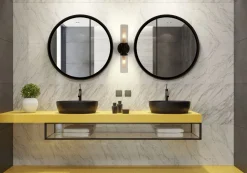 Up Down Wandleuchte Schwarz Metall Glas G9 IP44 H:37 cm