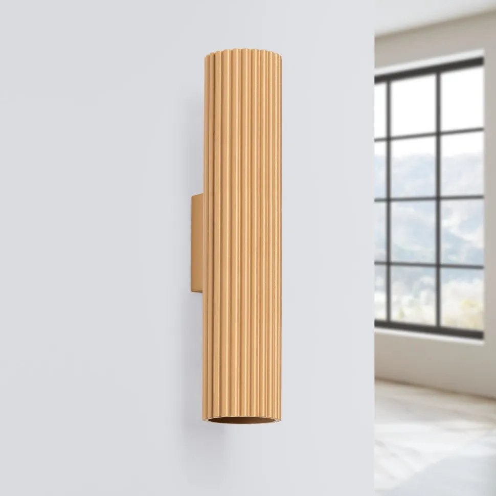 Up Down Wandstrahler H: 30 cm in Gold GU10 2-flammig Modern