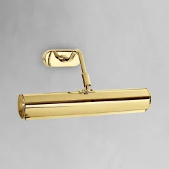 Vergoldete Bilderleuchte Messing 24 K B: 30 cm schwenkbar E14