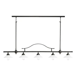 Verstellbare Deckenleuchte Messing Glas E27 B: 140 cm groß