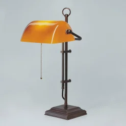 Verstellbare Jugendstil Bankerlampe Antik