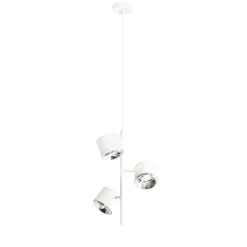 Verstellbare Pendelleuchte Weiß 3-flammig GU10 Metall