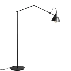 Verstellbare Stehleuchte Schwarz Gold E27 233 cm groß