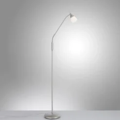 Verstellbare Stehleuchte in Silber Dimmer Glas 163 cm