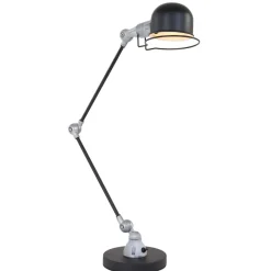 Verstellbare Tischlampe Metall in Schwarz Silber 68 cm