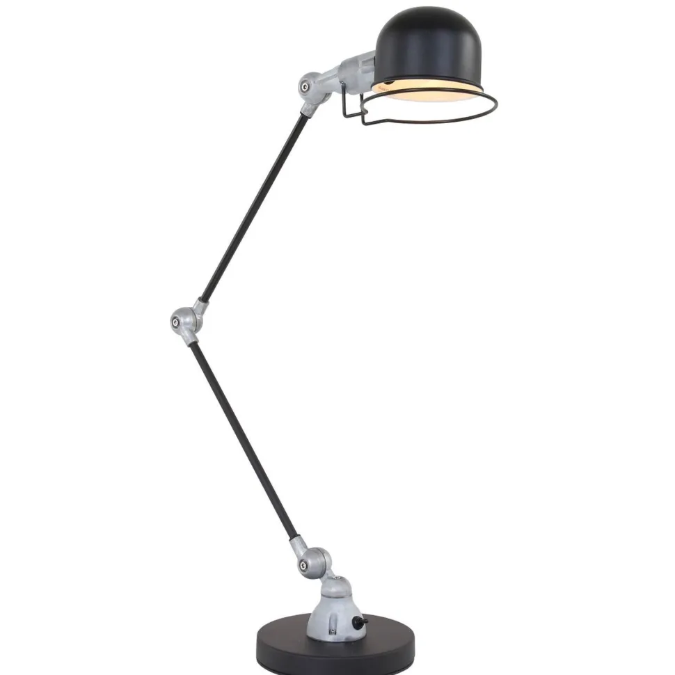 Verstellbare Tischlampe Metall in Schwarz Silber 68 cm