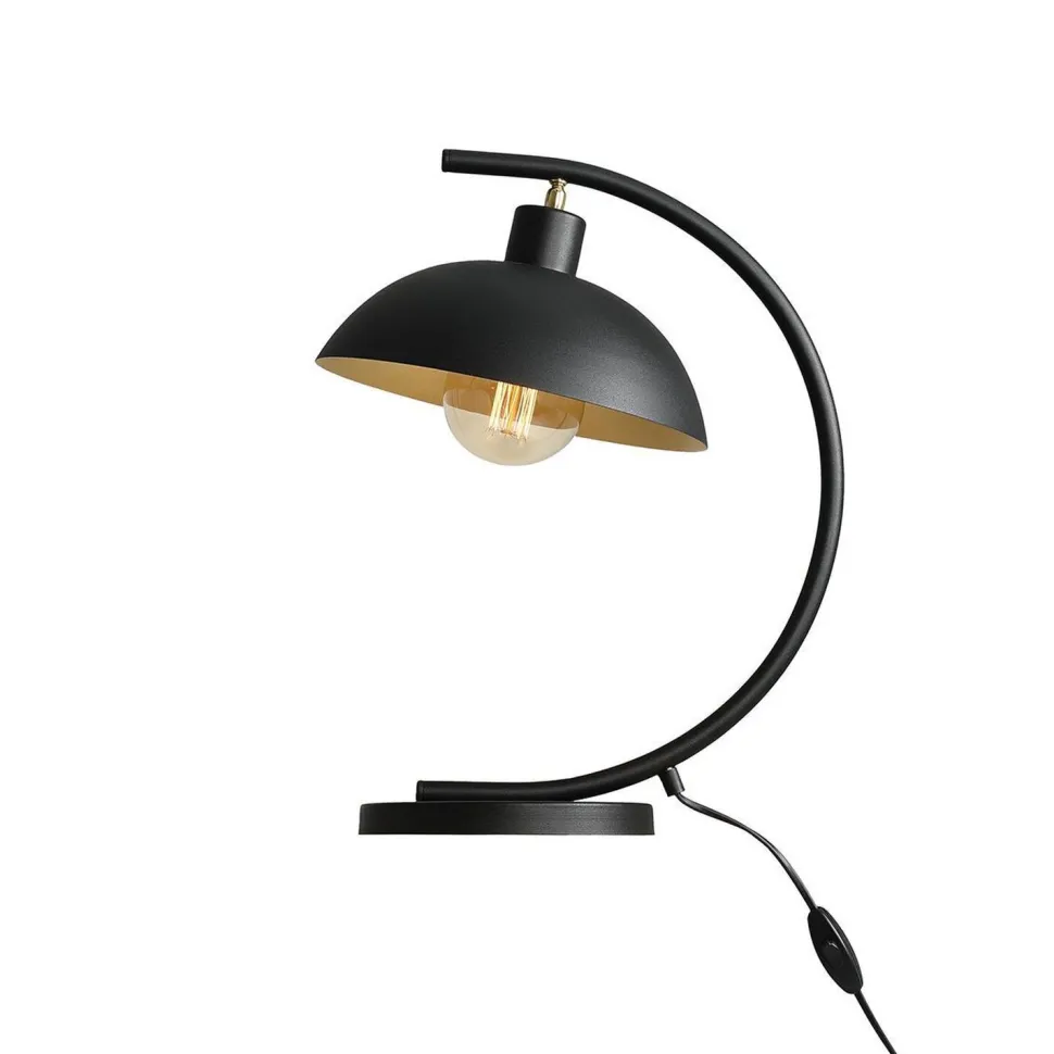 Verstellbare Tischlampe Metall Schwarz E27 40 cm hoch