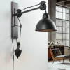Verstellbare Wandlampe Industrie Design Holz Metall