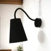 Verstellbare Wandlampe Schwarz Gold Metall E27
