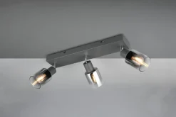 Verstellbarer Deckenspot Rauchglas Metall E14 3-flammig