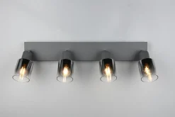 Verstellbarer Deckenspot Rauchglas Metall E14 58,5 cm