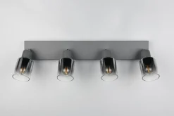 Verstellbarer Deckenspot Rauchglas Metall E14 58,5 cm