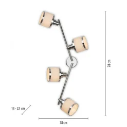 Verstellbarer Deckenspot Chrom 4-flammig E14 78 cm