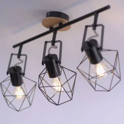 Verstellbarer Deckenspot Holz Metall 83 cm E27 Vintage