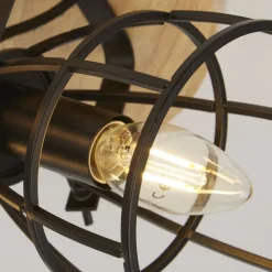 Verstellbarer Deckenspot Holz Metall Ø38 cm 3-flammig