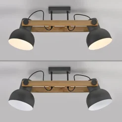 Verstellbarer Deckenstrahler Holz Metall E27 L:72 cm