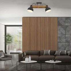 Verstellbarer Deckenstrahler Holz Metall E27 L:72 cm