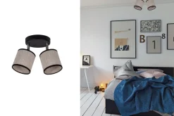 Verstellbarer Deckenstrahler blendarm Stoff E14 2-flmg