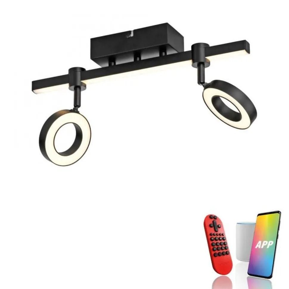 Verstellbarer LED Deckenspot Schwarz RGB Licht dimmbar