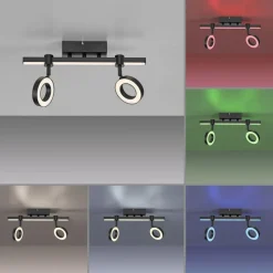Verstellbarer LED Deckenspot Schwarz RGB Licht dimmbar