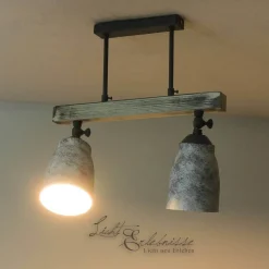 Vintage Deckenlampe drehbar Shabby Weiß Taupe AGAP