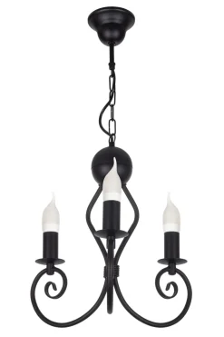 Vintage Kronleuchter Metall Schwarz E14 B:36 cm Kerzen