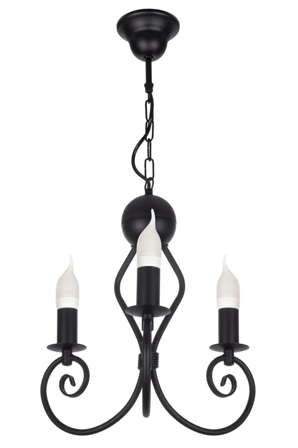 Vintage Kronleuchter Metall Schwarz E14 B:36 cm Kerzen