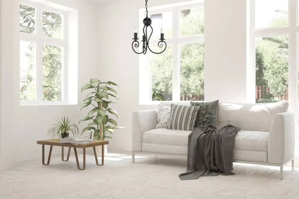 Vintage Kronleuchter Metall Schwarz E14 B:36 cm Kerzen