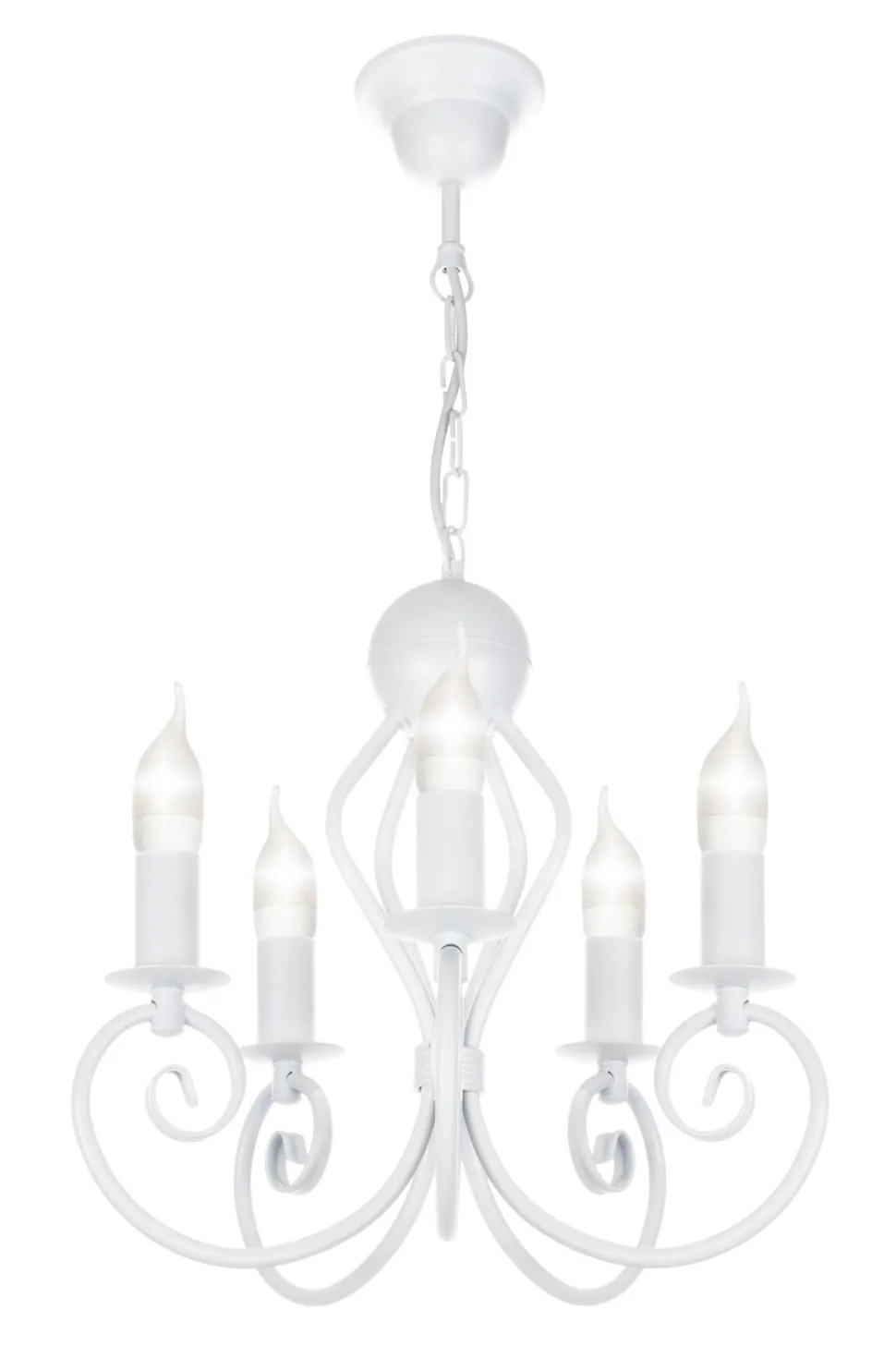 Vintage Kronleuchter Weiß E14 5-flammig Klassisch