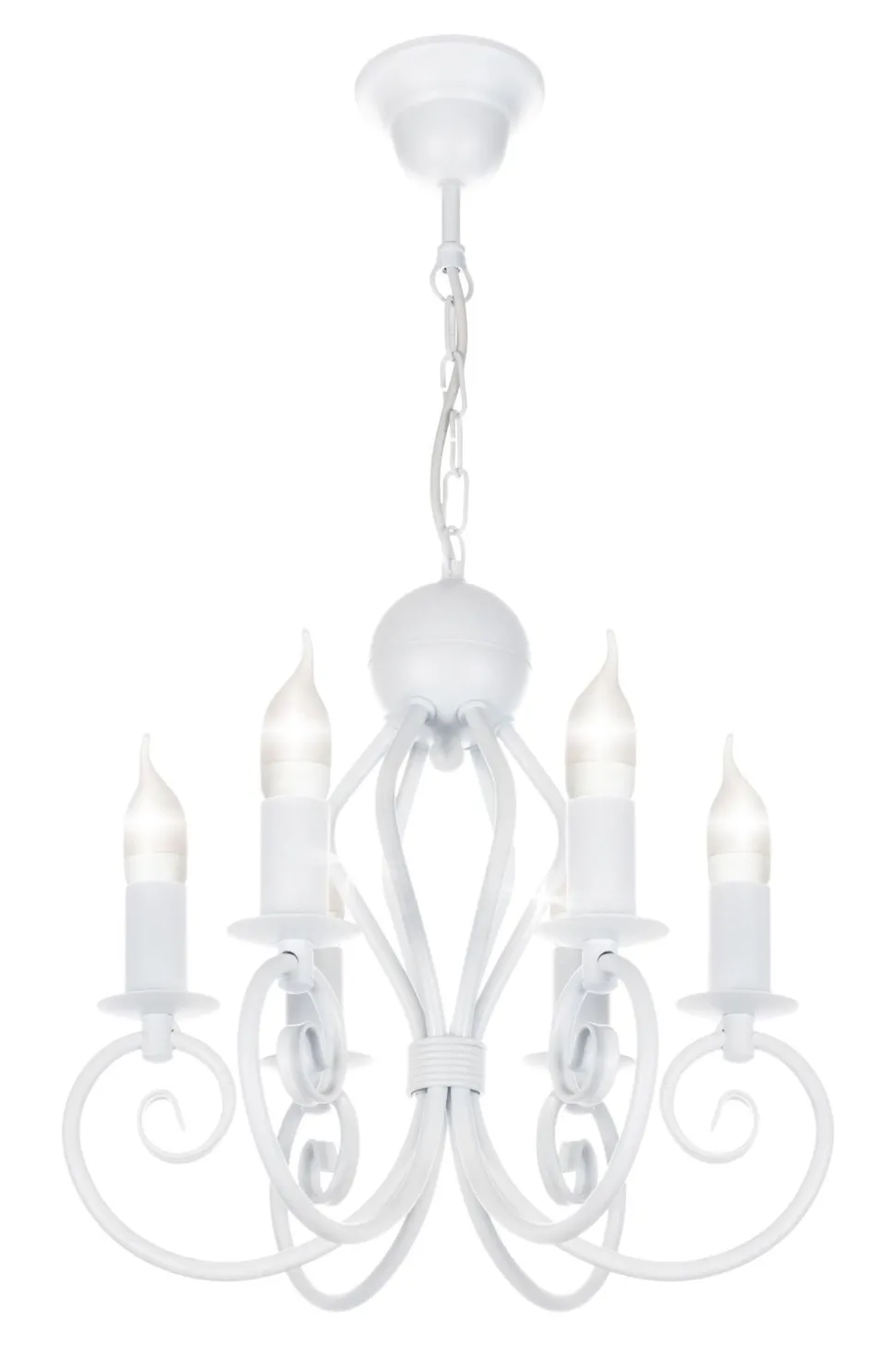 Vintage Kronleuchter Weiß E14 6-flammig Klassisch