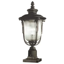 Vintage Lampe Außen Metall Riffelglas IP44 Garten