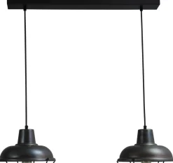 Vintage Pendelleuchte E27 in Schwarz Roter Metall Optik