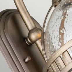 Vintage Wandlampe außen Aluminium Glas H: 48,9 cm IP44 E14